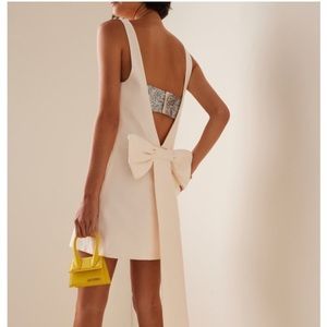 Staud Irie V Neck Bow Mini Dress